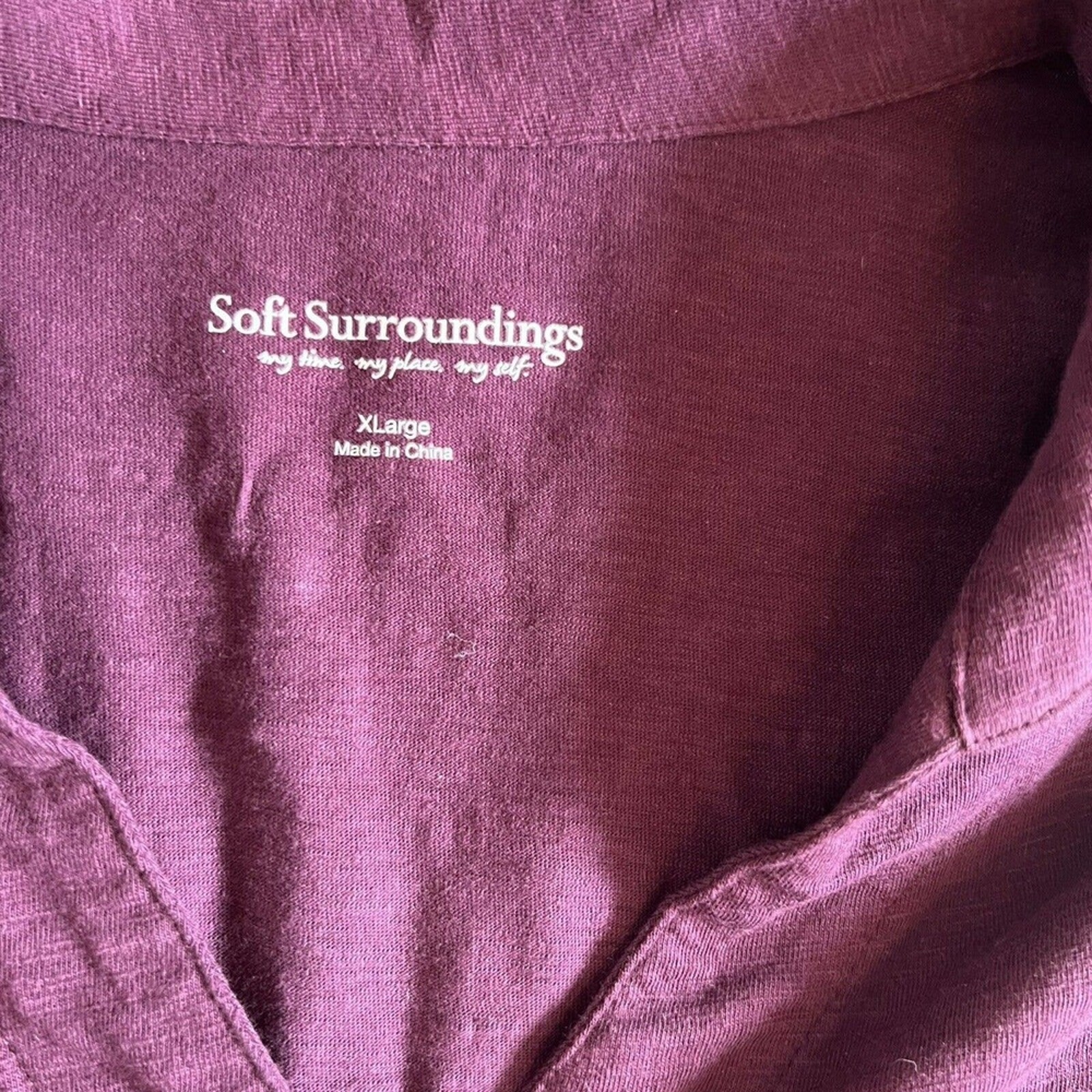 Soft Surroundings Danielle Button Down Purple/Pin… - image 3