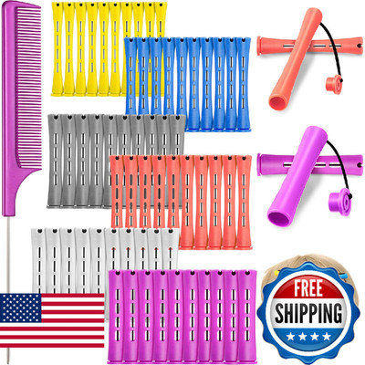 WILLBOND 60 Pcs Hair Perm Rods Set Cold Wave Curling Rollers Multi-Size w/ Comb