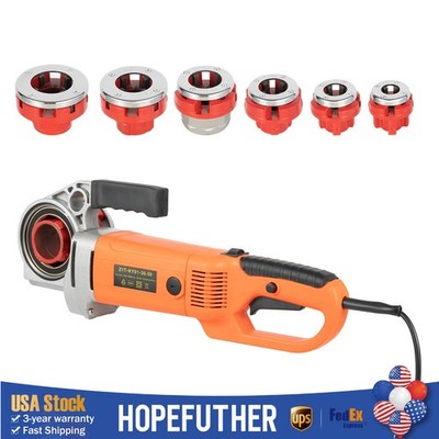 Handheld Electric Pipe Threader Threading Machine W/6 Pipe Cutter 1/2'' - 2'' USA