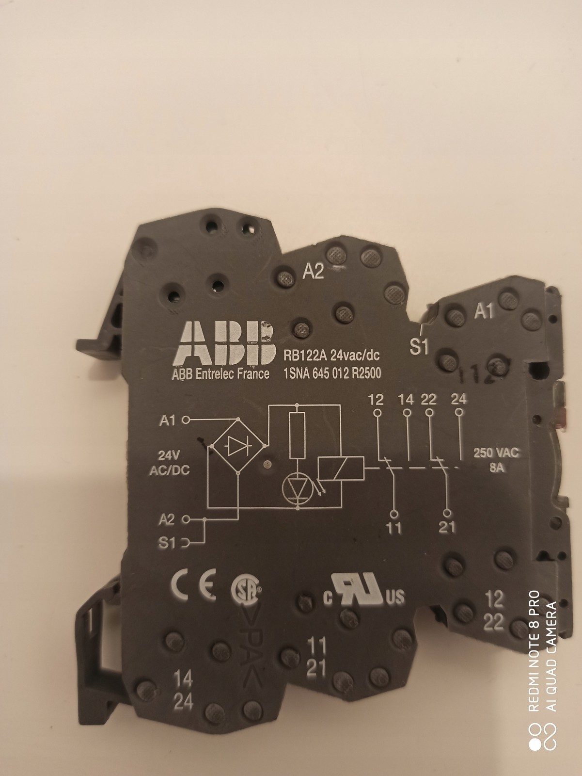 ABB RB122A Monostable AC/DC Relay 24V 2 Contacts