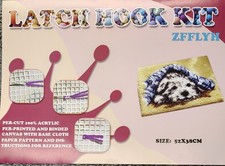 ZFFLYH Latch Hook Kit Dog Puppy 10"X15" 52x38cm Rug BRAND NEW COMPLETE