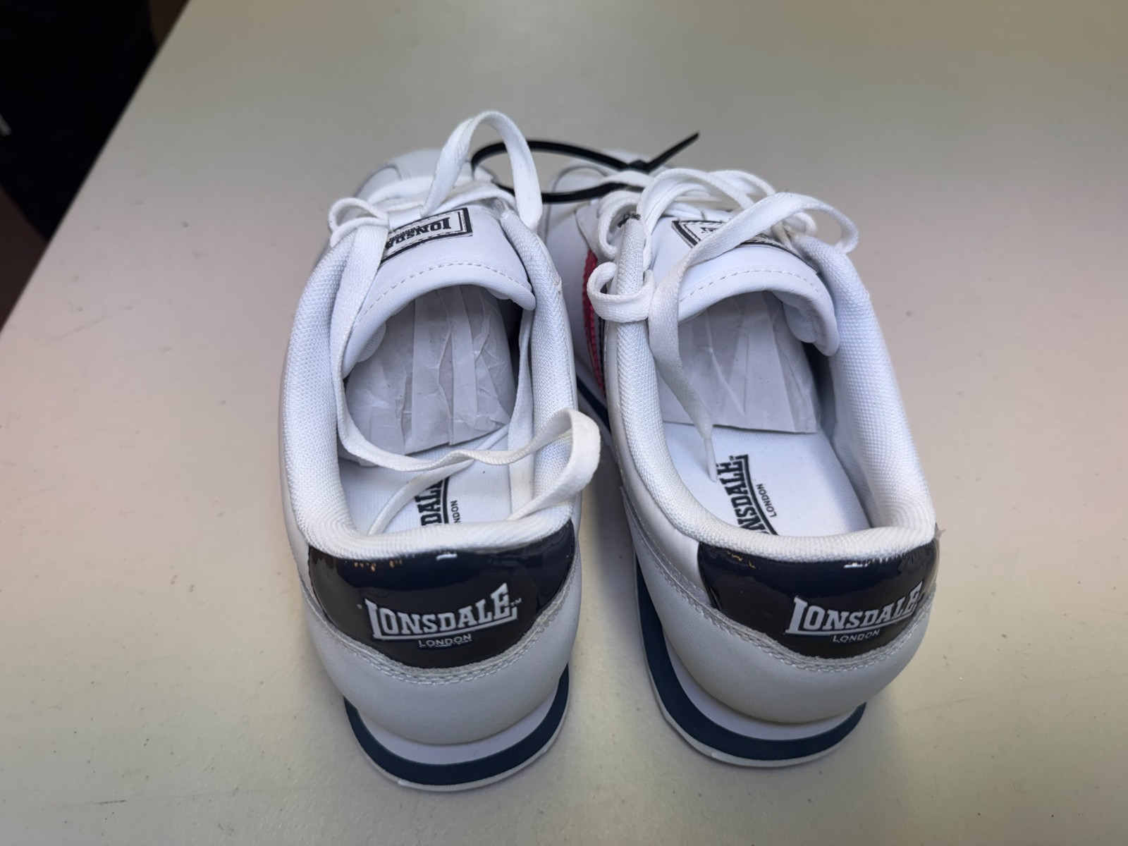 Lonsdale Russell 53 Trainers UK 7 EU 41 White Navy Red Retro Casual Shoes image 5