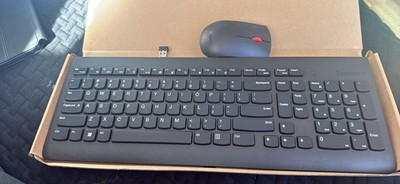 Lenovo Wireless Keyboard & Mouse Bundle, USB, Plug & Play, Black, QWERTY Layout