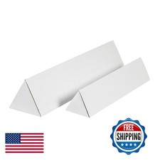 Box USA Triangle Corrugated Cardboard Mailing Tubes 2" x 18 1/4" White Pack of
