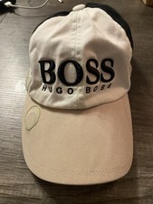 Hugo Boss Cream/Black Hat Cap Embroidered Logo Official Authentic Cotton
