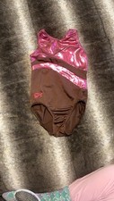 GK Elite Pink Foil And Brown Leotard Child Medium