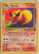 Flareon 19/64 Rare Jungle Pokemon Unlimited Moderately Played