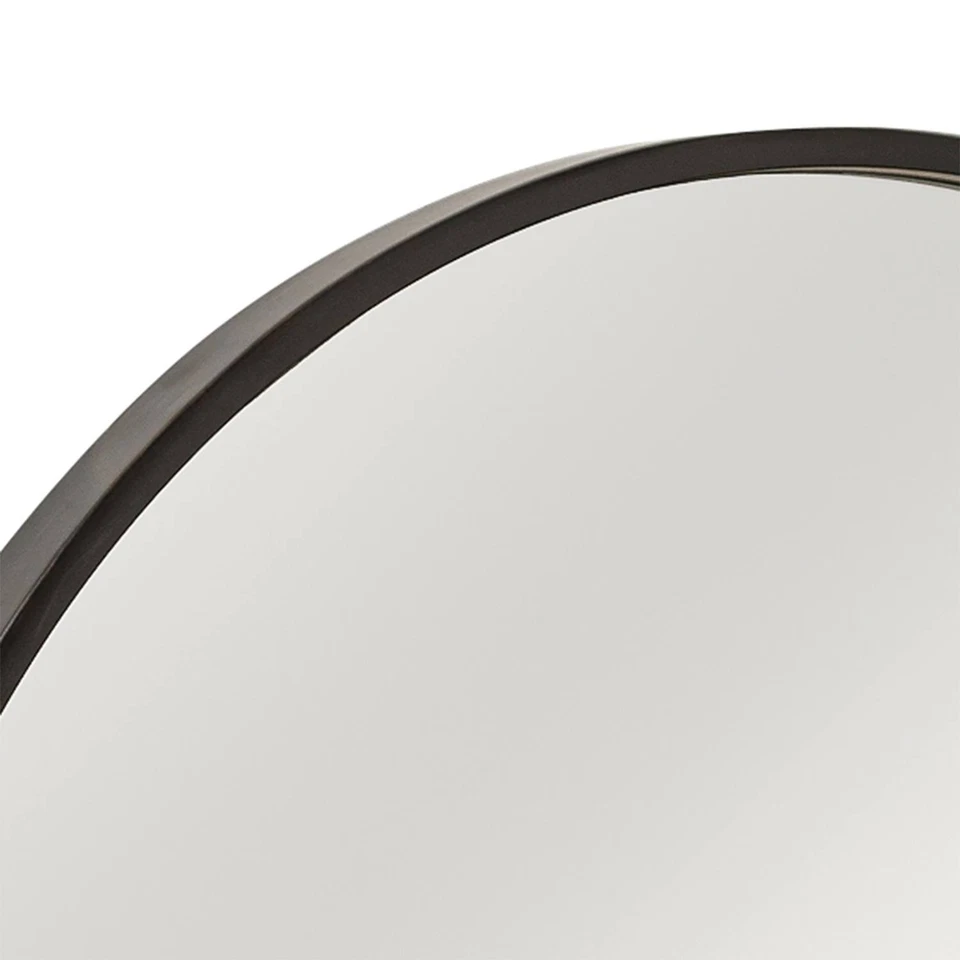 Cooper Classics Luna Black Matte 30" Round Wall Mirror - Image 2 of 2