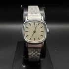 Vintage Women's Timex Square Dial Mechanical Wind Silver Watch 22mm WORKS