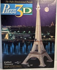 Puzz 3D Eiffel Tower Puzzle 703 Pieces Milton Bradley 1995, Great for Classrooms