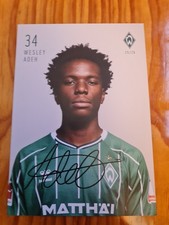 WERDER BREMEN AUTOGRAMMKARTE WESLEY ADEH SAISON 25/26 DRUCK SIGNIERT