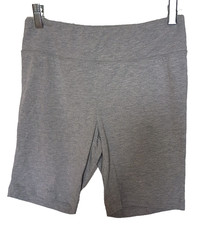 Pink Rose cotton blend knit solid light gray heather biker shorts Size Medium