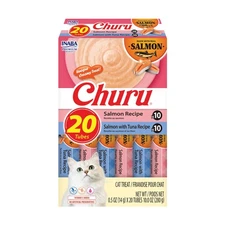 INABA Churu Creamy, Lickable Wet Cat Treats, 0.5 oz Tube,20 Tubes,Salmon Variety