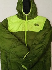 The North Face Jacket Boys Med 10-12 Reversible Blk/Green Quilted Youth  746