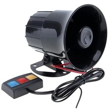 Car Alarm Siren, 12V 30W Car Motorcycle Alarm Warning Siren Horn 3 Sound Loud