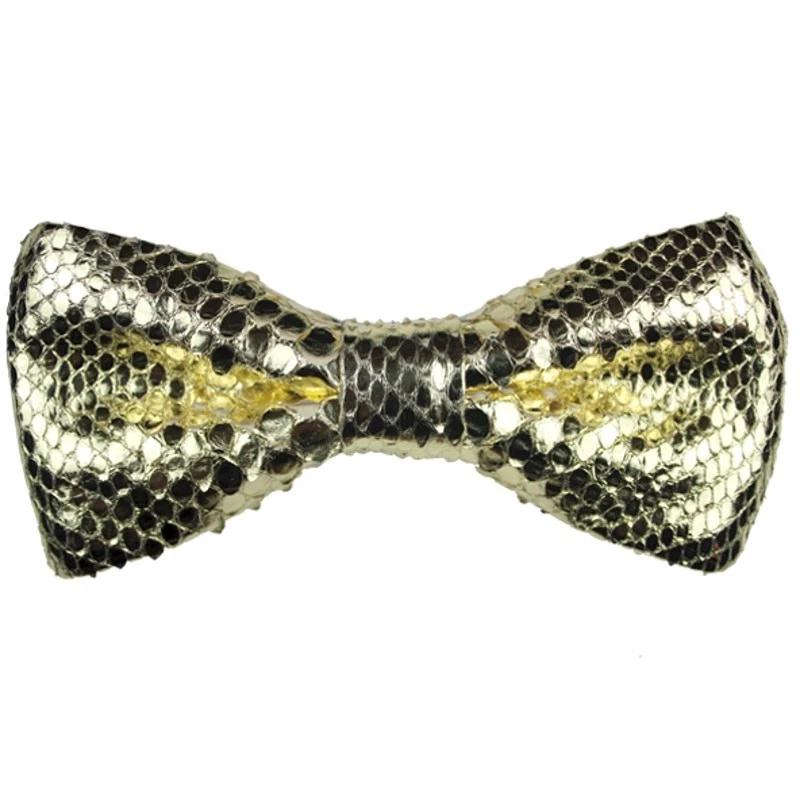 Галстук-бабочка CHRISTOPHER CHAUN золотистый металлик змеиная кожа авангард - Изображение 2 из 4