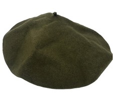 Liz Clairborne Beret Vintage Olive Green Wool Blend Womens NWT city Chic