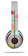 Skin Wrap for Beats Solo Wireless 2 3 4 Plain Leaves On Gray SKIN ONLY