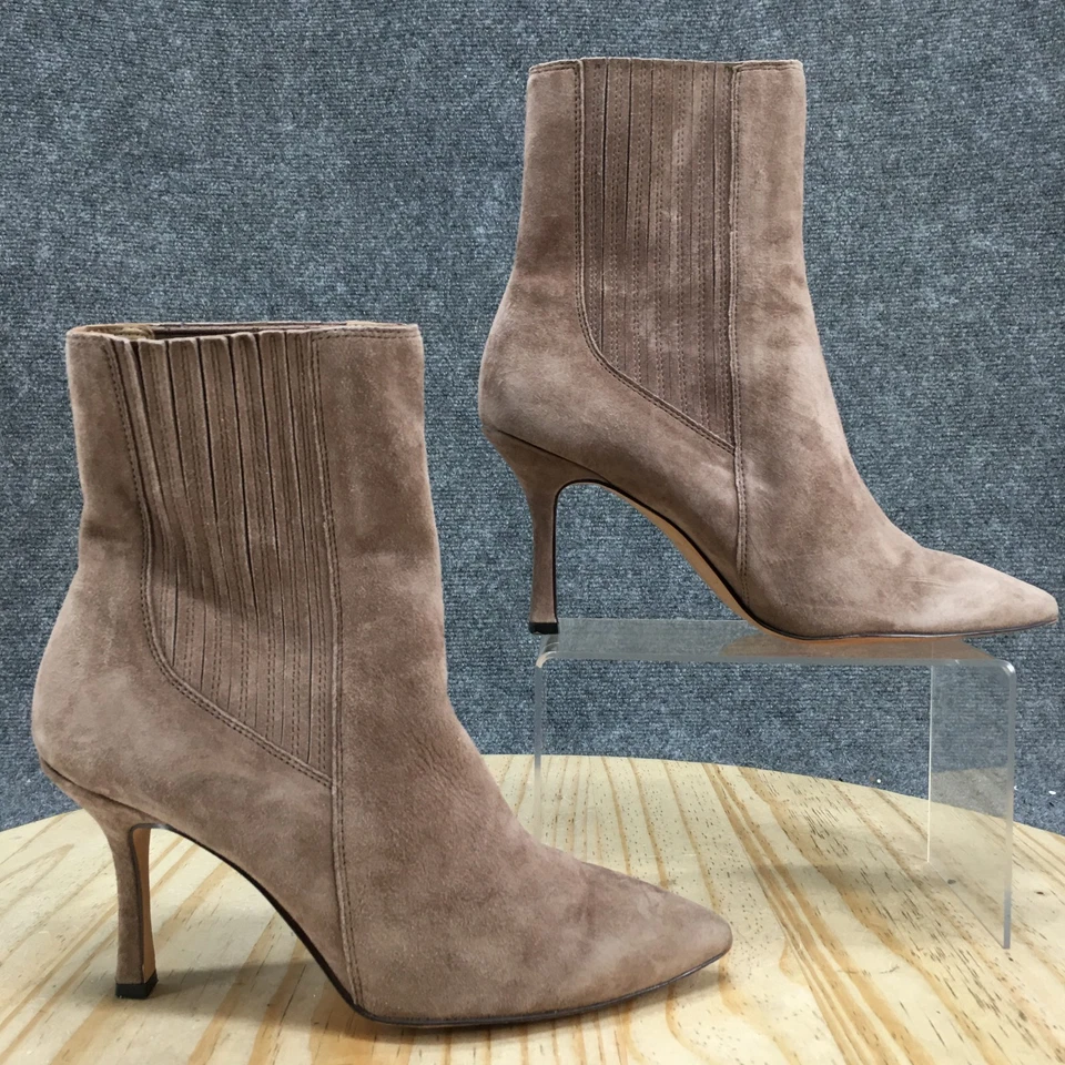 ANN TAYLOR ботинки женщин 7,5 М серо-коричневый ботинок Stiletto каблуки замши вкратце носок - Изображение 2 из 4