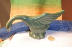 VINTAGE HAEGAR ART POTTERY GREEN BIRD SWAN/ GOOSE FIGURINE