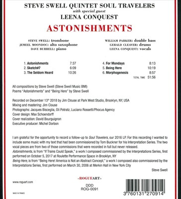 STEVE SWELL QUINTET SOUL TRAVELERS - ASTONISHMENTS NEW CD