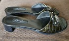 Brighton Size 7.5 Lady Slide Sandals Dark Olive Leather 2" Heel Made In Italy — photo 2
