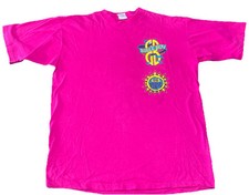 Vintage Made in USA Bugle Boy B Positive Double Sided Magenta T-Shirt Sz Large