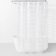 PEVA Shower Curtain with Rings Set White