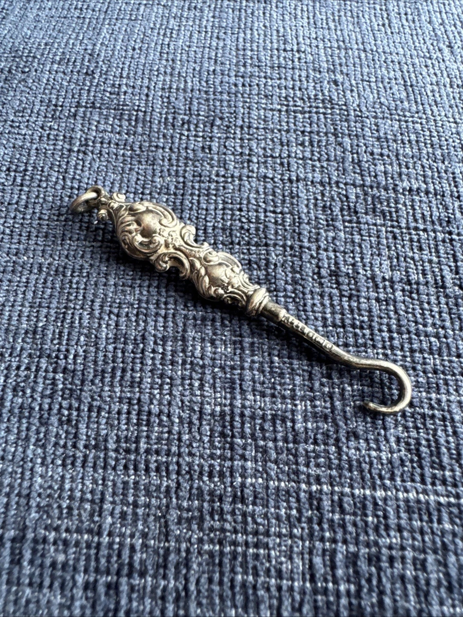 Crochet à Boutons Pour Chaussures De Poupée Ancienne - Argent - France - 1870