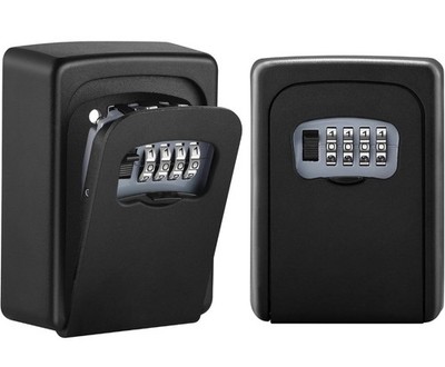  2-Pack Durable Waterproof 5-Key Lock Box with Resettable Code for Home & Airbnb