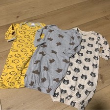 Set of Three Bear and Cloud Print Baby Sleeper Gowns, 0-3 0-6 months