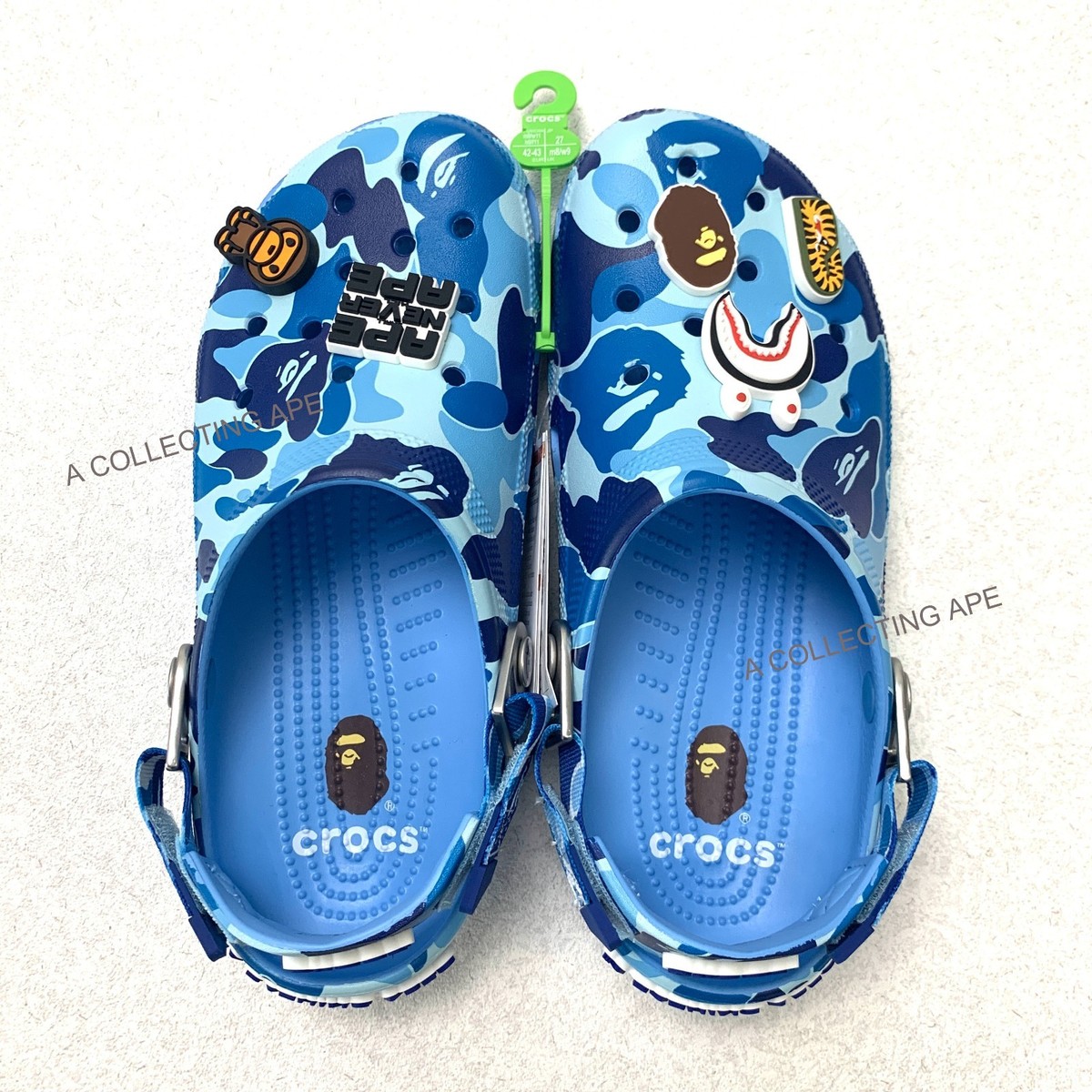 Crocs x BAPE A Bathing Ape Classic Clog Blue Camo Men's US 9