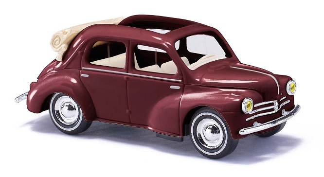 Busch 46573 - 1/87 / H0 Renault 4CV Convertible Limousine Brown NEW FORM - New