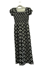 Janie and Jack Ikat Smocked Jumpsuit Girls 14 Black White Wide Leg