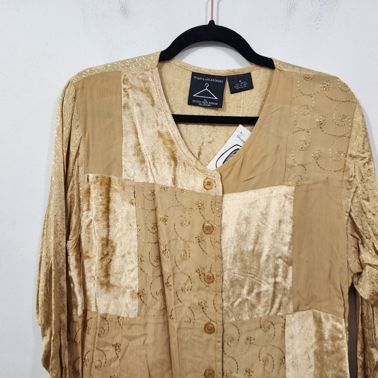 Shopping with Anthony Patchwork Button Up Blouse … - image 2