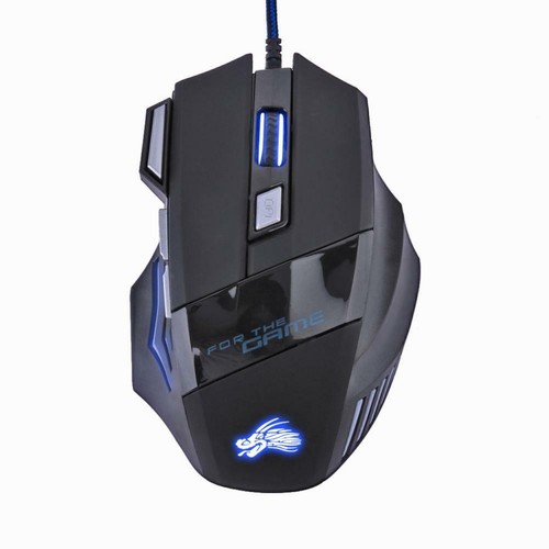 5500DPI LED Optical USB Wired Gaming Mouse 7 Buttons Gamer Computer Mice Black - Picture 2 of 12