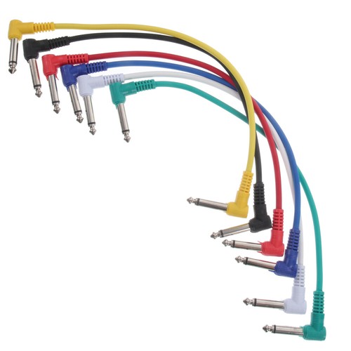 6 Pcs Effect Cable Instrument Cords Short Guitar Line Patch Stereo