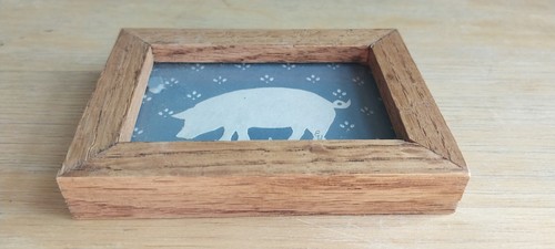 Schwein Papier geschnitten Kunst von Elaine Hutchinson signiert 3 cm hoch und 4 cm breit - Bild 3 von 8