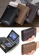 Mens Short Leather Wallet Zipper Purse Multi Card Holder Pocket Billfold Handbag
