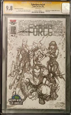 Cyberforce #v2 #1 CGC 9.8 Signature Marc Silvestri Wizard LA 2006 Sketch Cover