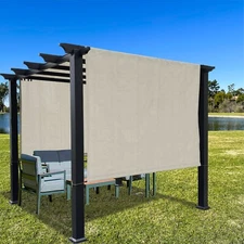 Universal Pergola Shade Cover Canopy Replacement w/Heavy Duty Metal Rods - Smoke