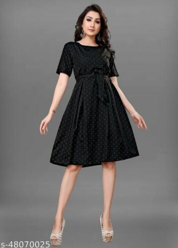 Evening Party Wear Crepe One Piece Dress Short frock Dress For Women & Girls