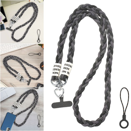 Crossbody Smycz telefoniczna Uniwersalny pasek antykradzieżowy na telefon do podróży (czarny) ~ - Zdjęcie 2 z 9