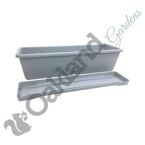Trough Planter Long Window Box Versilia Pot Windowsill Drip Saucer Plant Outdoor - Picture 21 of 25