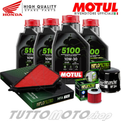 Kit Tagliando 4 LT Di Motul 5100 10w30 E Filtro Hiflo HF 204 Per Moto Honda Kawasaki MV Augusta Triumph Suzuki Yamaha - Kit Tagliando - Foto 5
