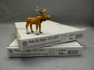 C-line 47014 Poly Zip Bags 13" x 16-3/4" Heavyweight Industrial clear lot of 100