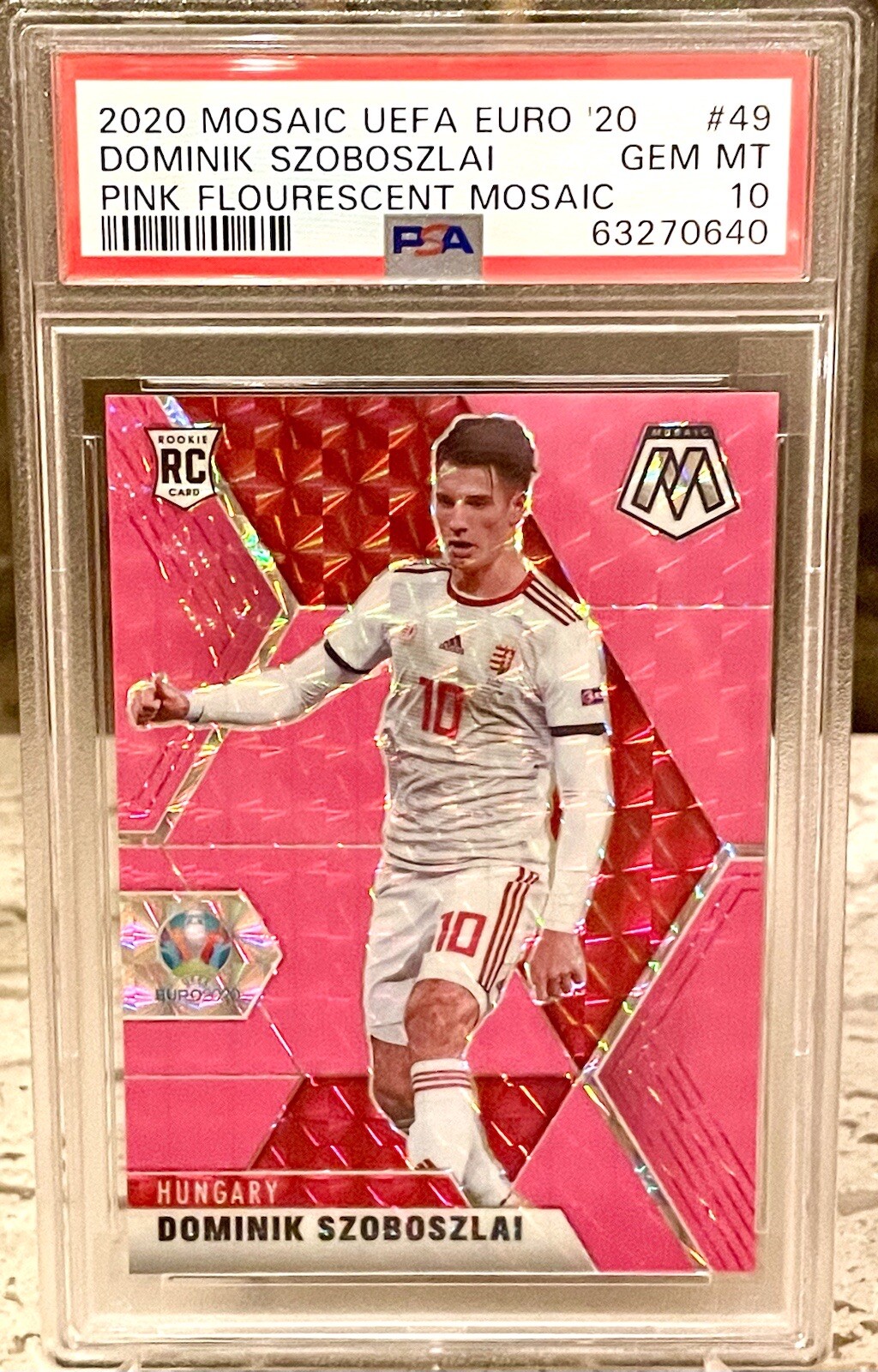 2020 MOSAIC UEFU EURO Dominik Szoboszlai Pink Fluorescent /10  PSA 10