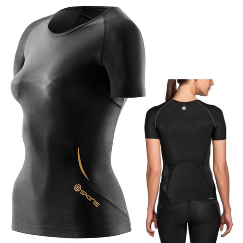 Skins A400 Womens Compression Short Sleeve Top (Black) | BRAND NEW - Picture 2 of 7