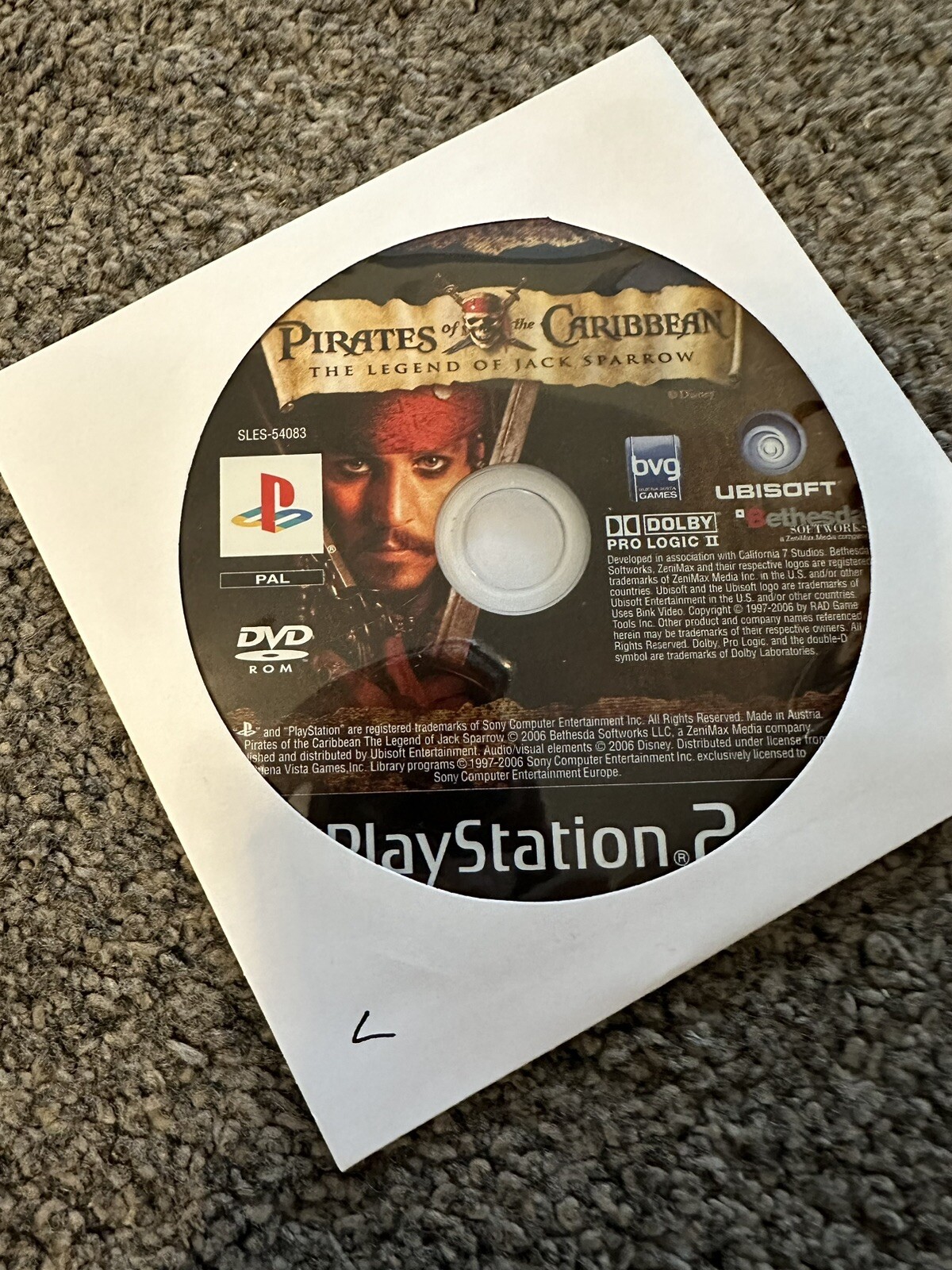 Pirates of the Caribbean: The Legend of Jack Sparrow (PS2) - Disc Only