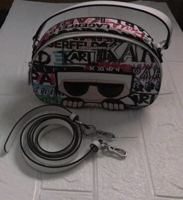  KARL LAGERFELD PARIS Logo Faux Leather Crossbody Bag